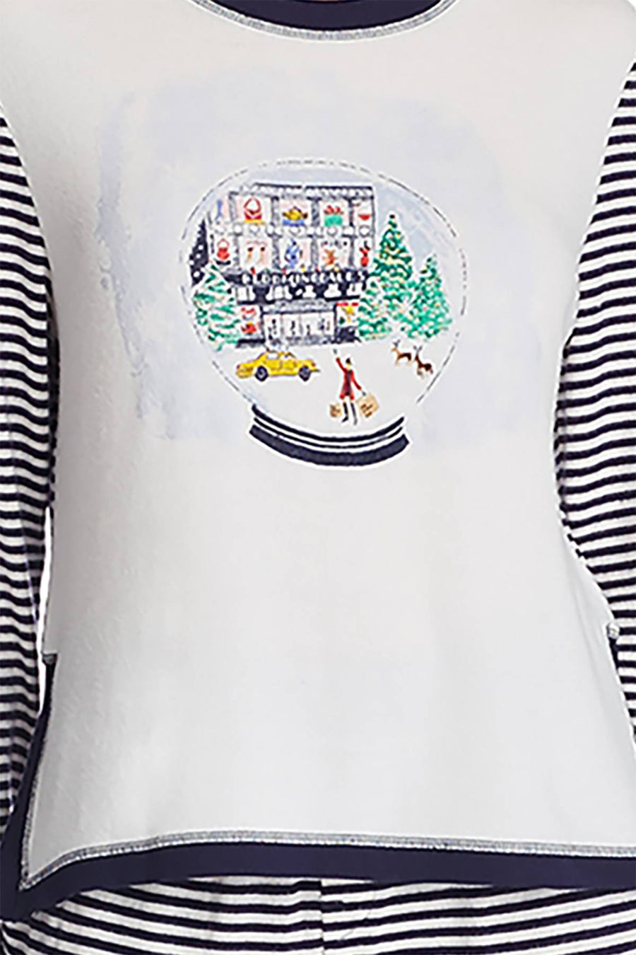 Jane & Bleeker Bloomie's Navy-Striped Exclusive Pajama Set