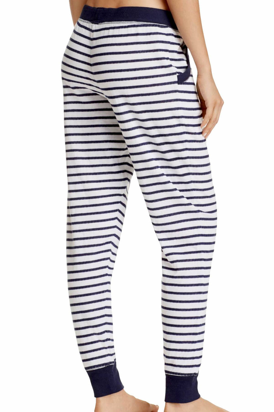 Jane and Bleecker Navy/White Stripe Lounge Jogger Pant