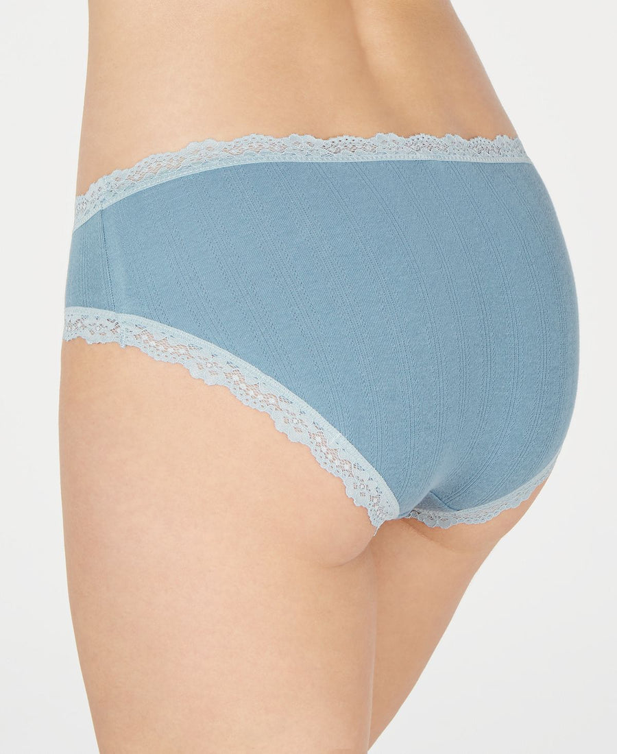 Jenni Cotton Lace Trim Hipster Underwear Denim Spruce