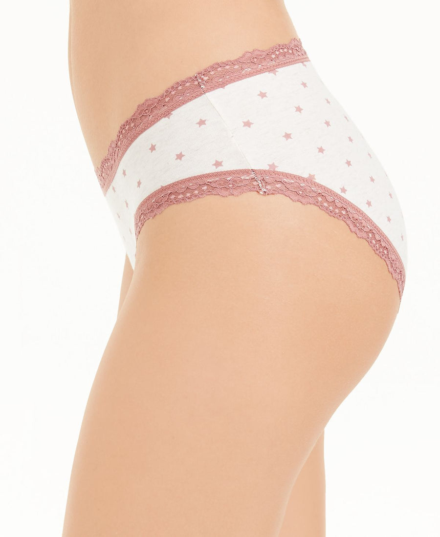Jenni Cotton Lace Trim Hipster Underwear Stars