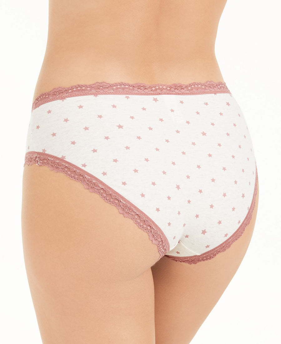 Jenni Cotton Lace Trim Hipster Underwear Stars