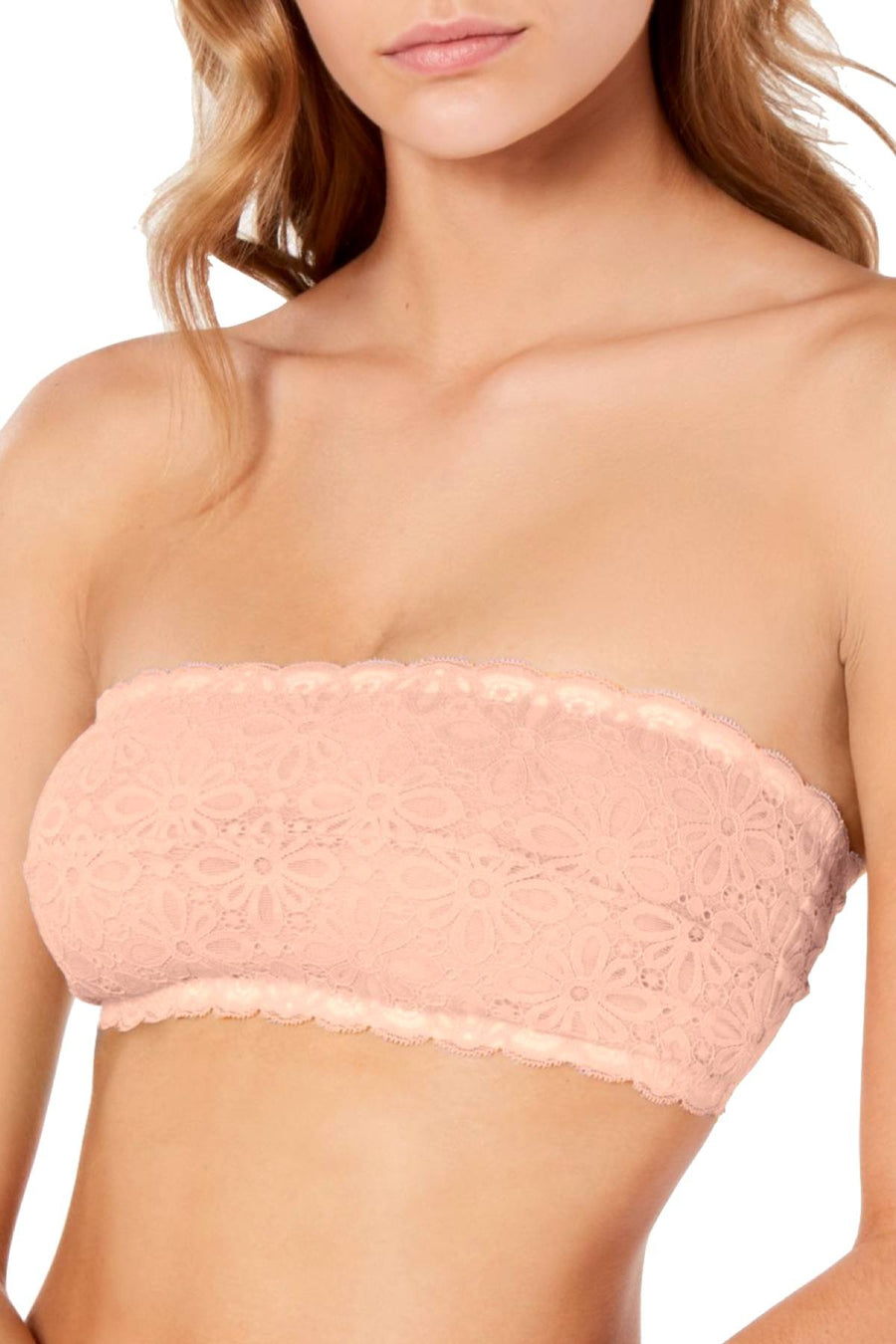 Jenni Lace Bandeau Bra in Peachskin