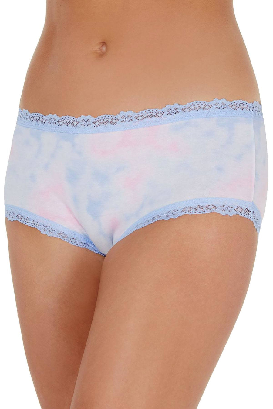 Jenni Lace Trim Cotton Hipster in Tie Dye