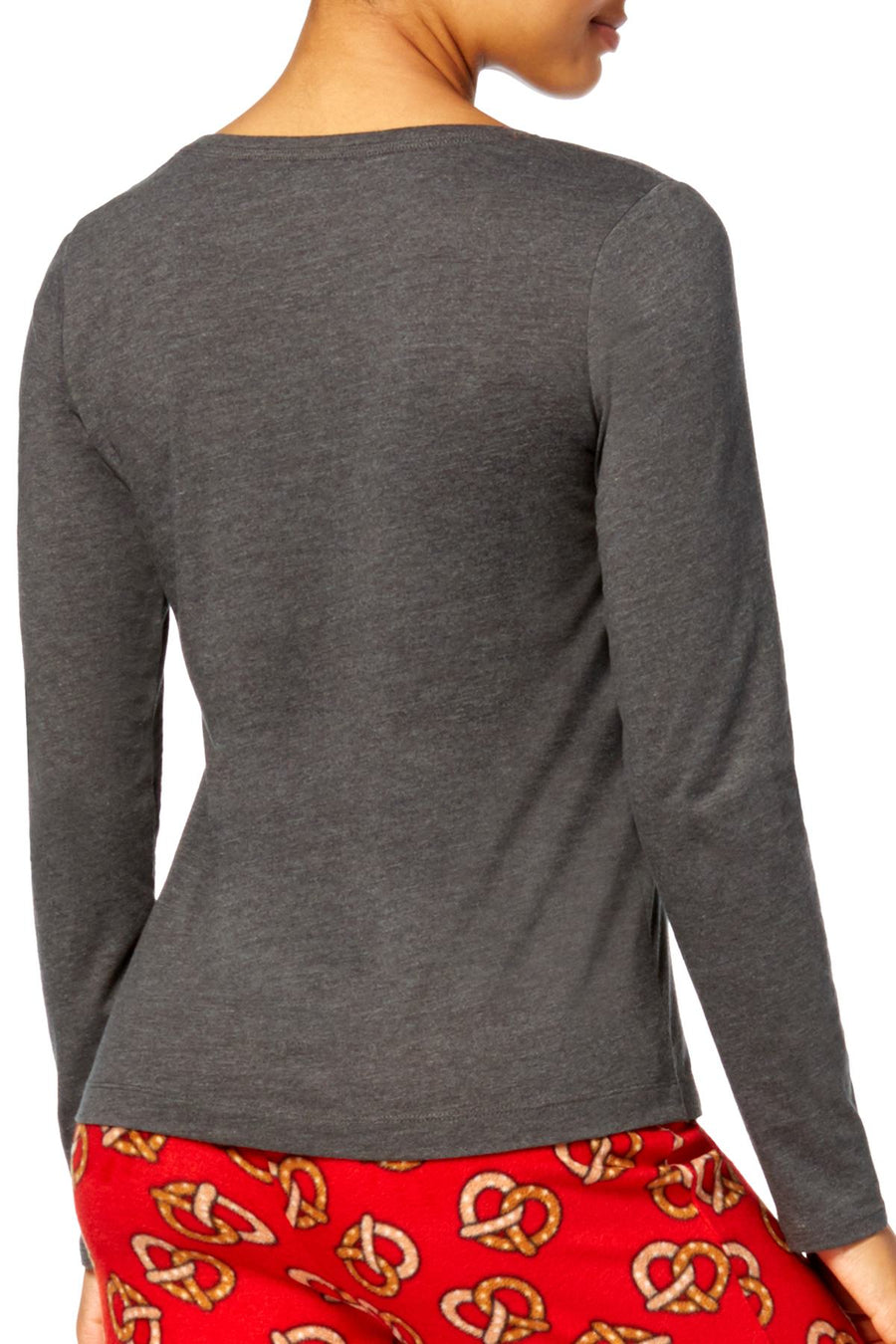 Jenni Long Sleeve Pajama Top in Dark Heather Grey