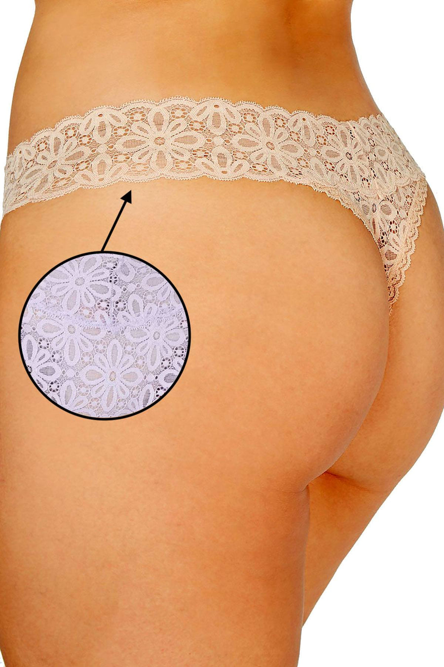 Jenni PLUS Lace Thong in Lavender Sachet