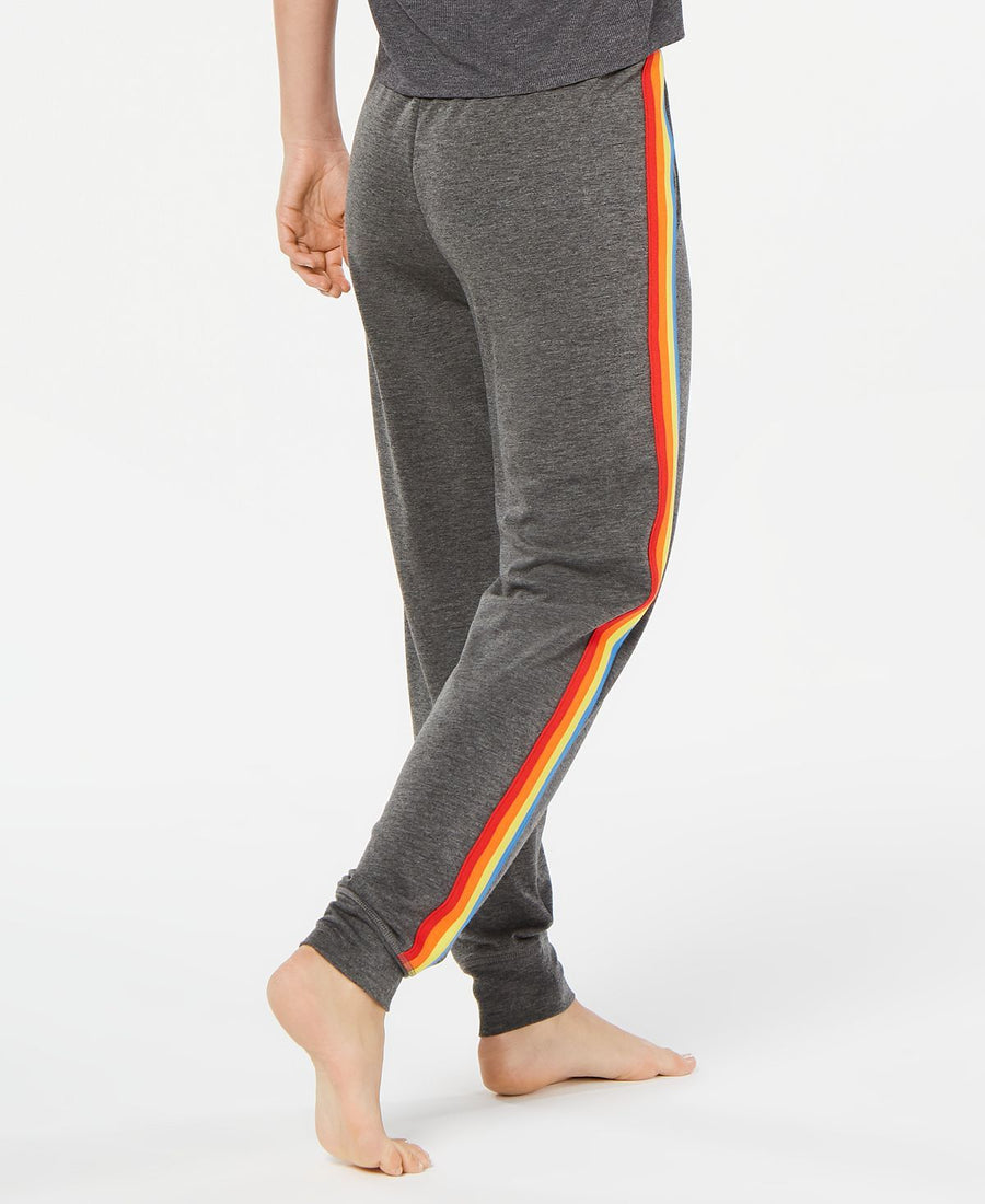 Jenni Rainbow-stripe Jogger Pajama Pants Rainbow Stripe