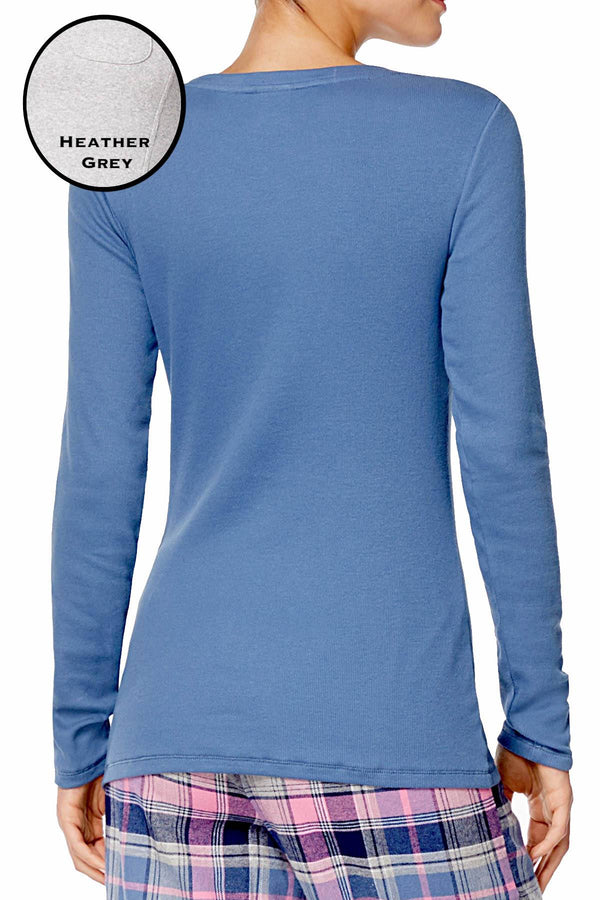 Jenni Ribbed Lounge Top in Heather Grey