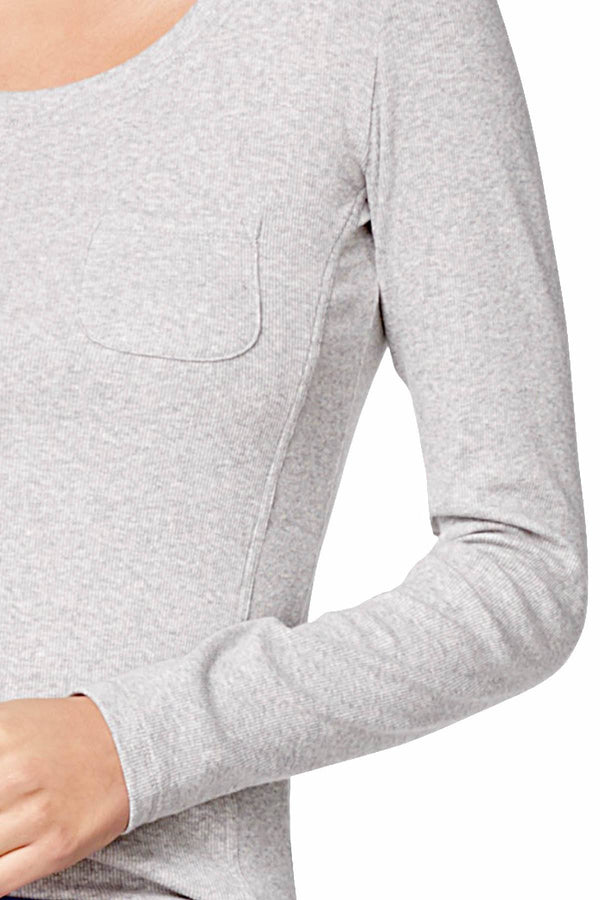 Jenni Ribbed Lounge Top in Heather Grey