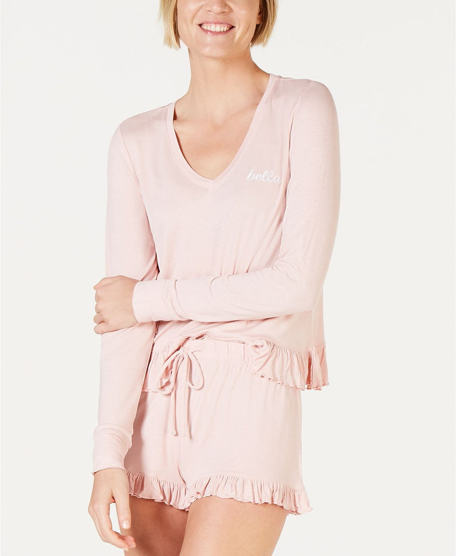 Jenni Ruffled Long Sleeve Top in Bella Peachskin