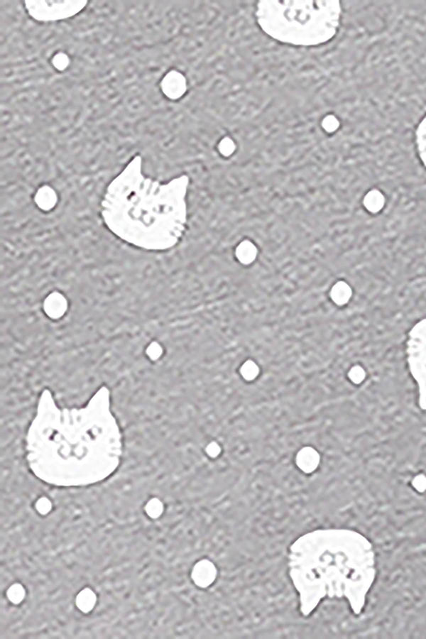 Jenni by Jennifer Moore Grey Cat Dots Printed Sleep Shirt and Socks Set
