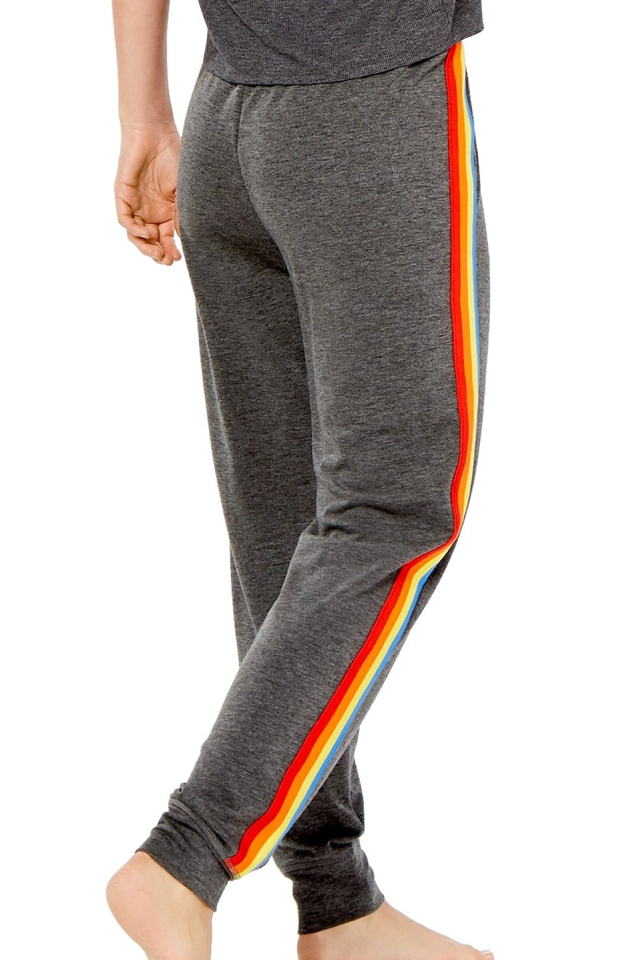 Jenni by Jennifer Moore Grey Rainbow Stripe Jogger Lounge Pant