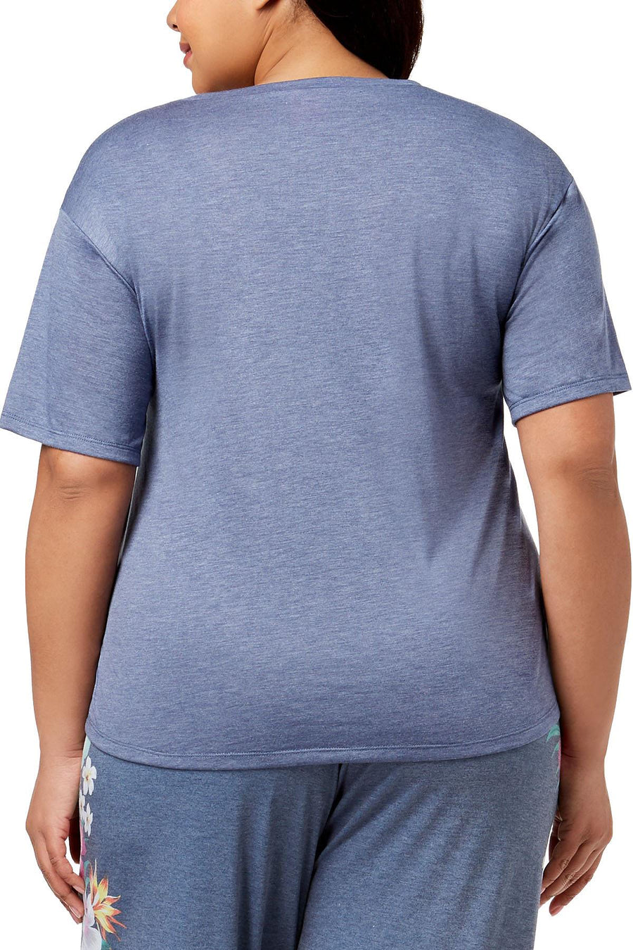 Jenni by Jennifer Moore PLUS Blue-Heather Vacay Embroidered Pocket Tee