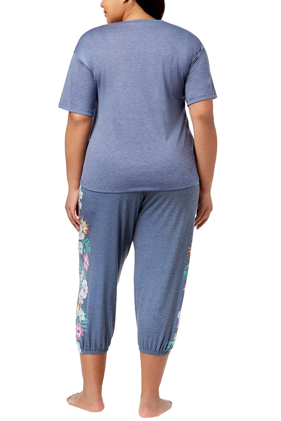 Jenni by Jennifer Moore PLUS Blue-Heather Vacay Embroidered Pocket Tee