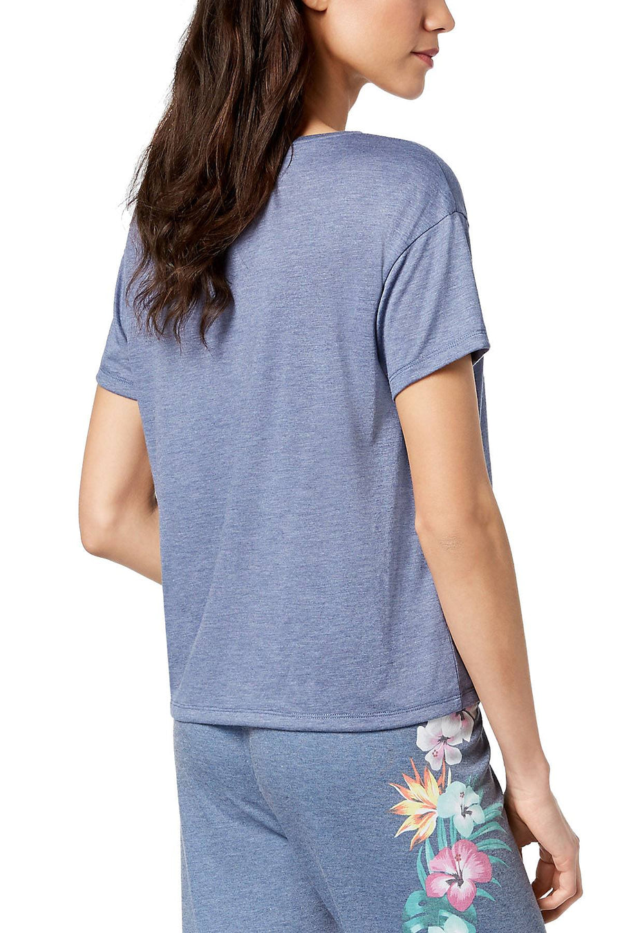 Jenni by Jennifer Moore PLUS Blue-Heather Vacay Embroidered Pocket Tee