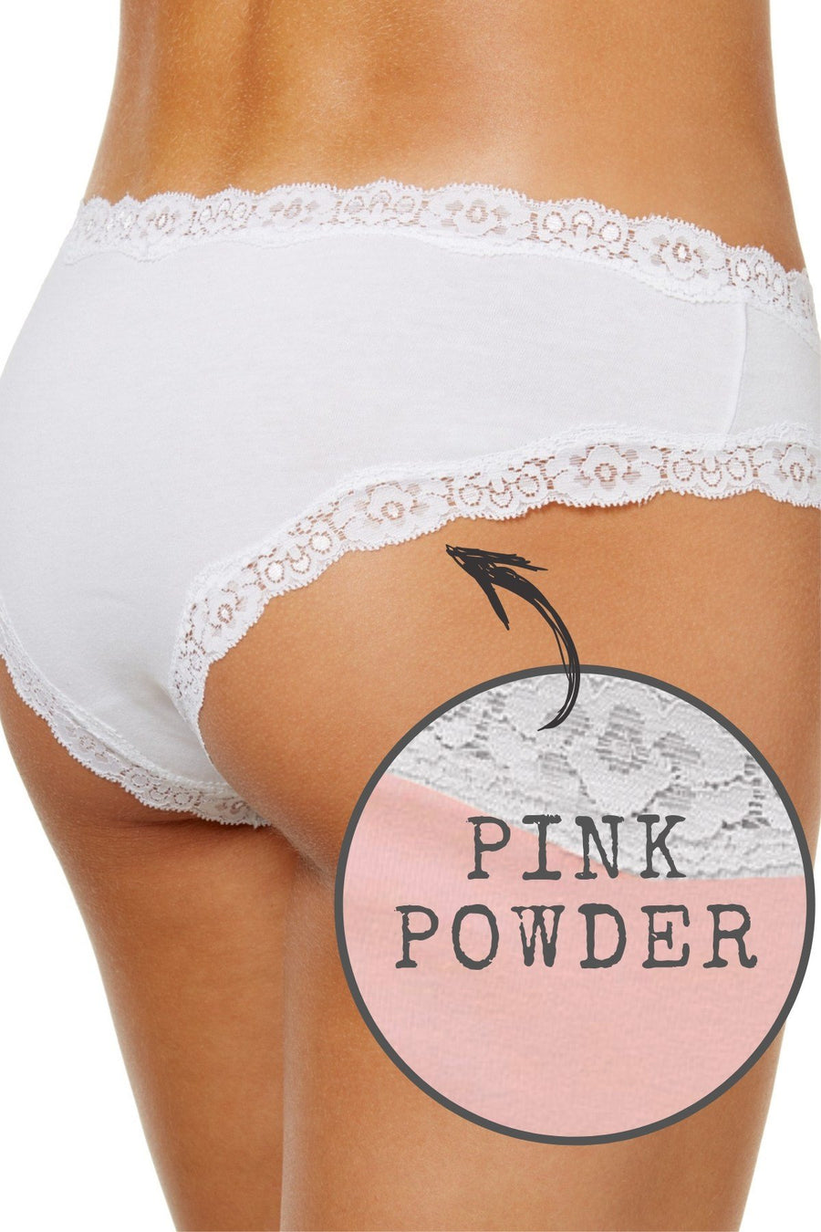 Jenni by Jennifer Moore Pink-Pwder Cotton Lace-Trim Hipster