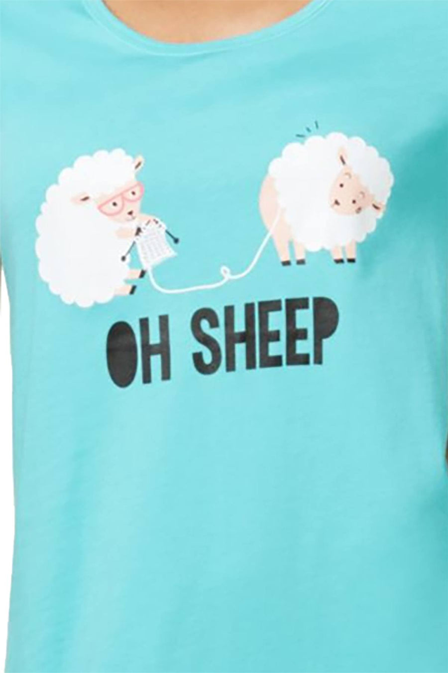 Jenni by Jennifer Moore Turquoise "Oh-Sheep!" Sleepshirt