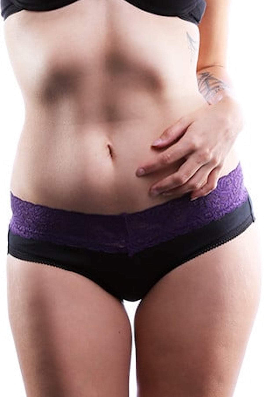 Jezebel Black & Purple Lace Brief