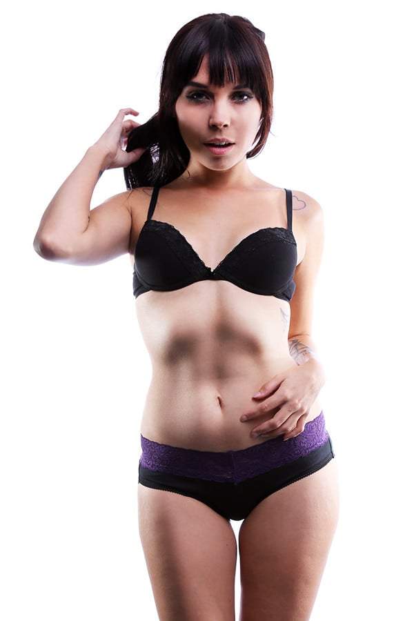 Jezebel Black & Purple Lace Brief