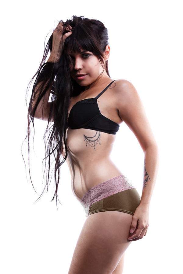 Jezebel Brown & Pink Lace Brief