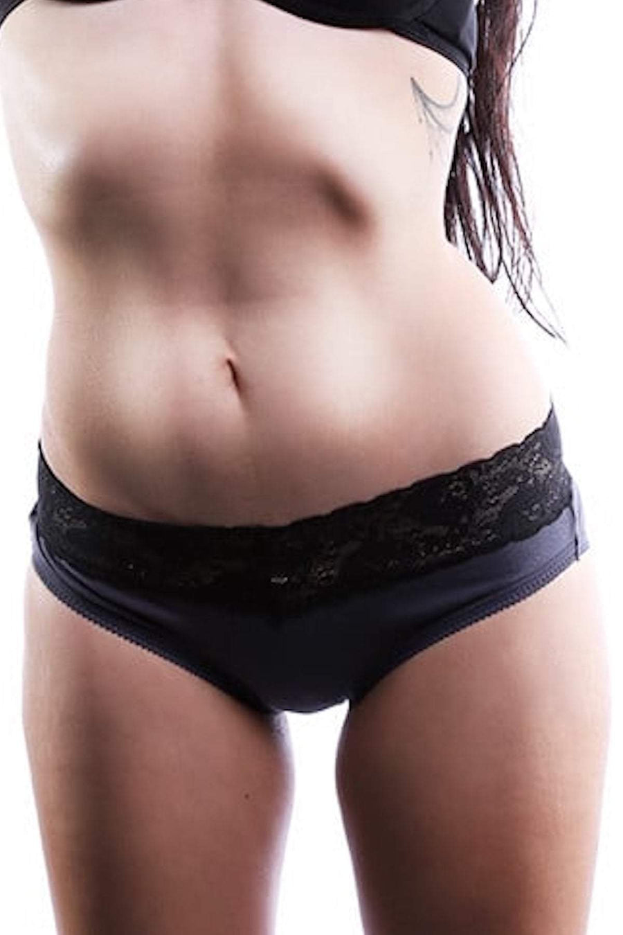 Jezebel Grey & Black Lace Brief