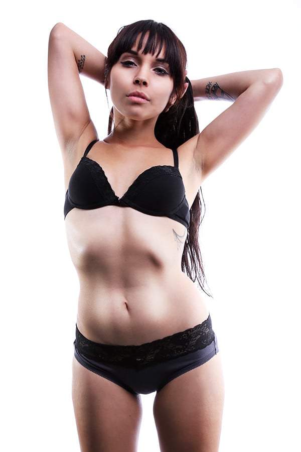 Jezebel Grey & Black Lace Brief