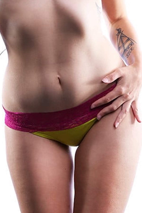 Jezebel Lime & Magenta Sparkle Thong