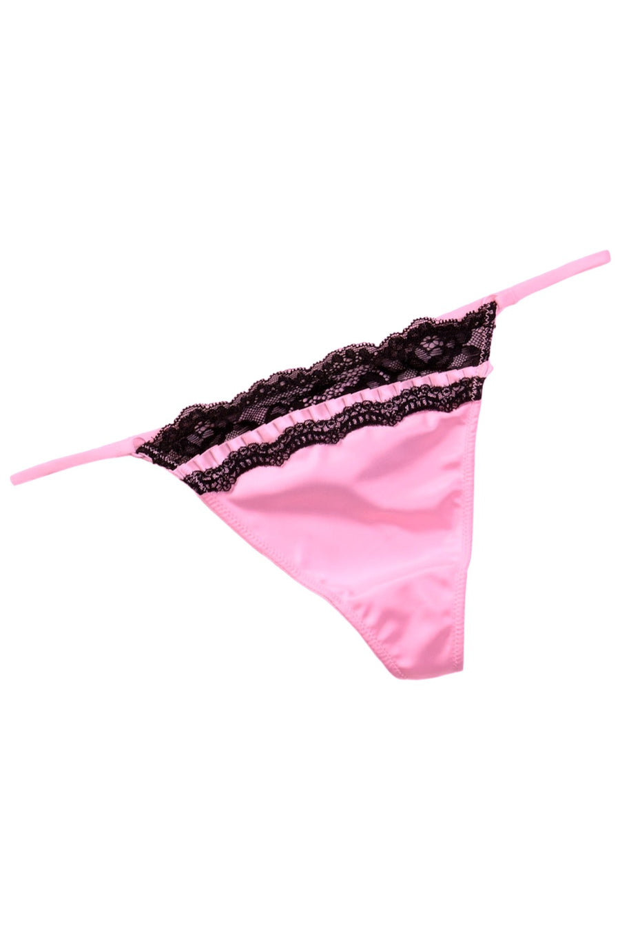 Jezebel Pink/Black Satin/Lace Promise G-String