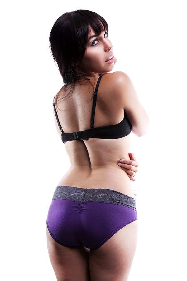 Jezebel Purple & Grey Lace Brief