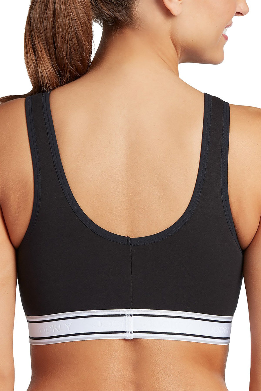 Jockey Black Retro-Stripe Bralette