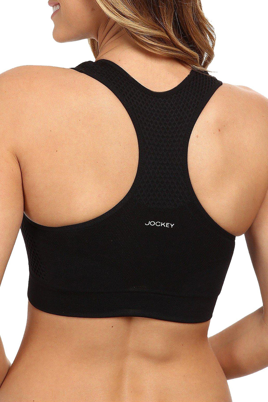 Jockey Deep Black Sport Performance Pushup Seamless Sports Bra