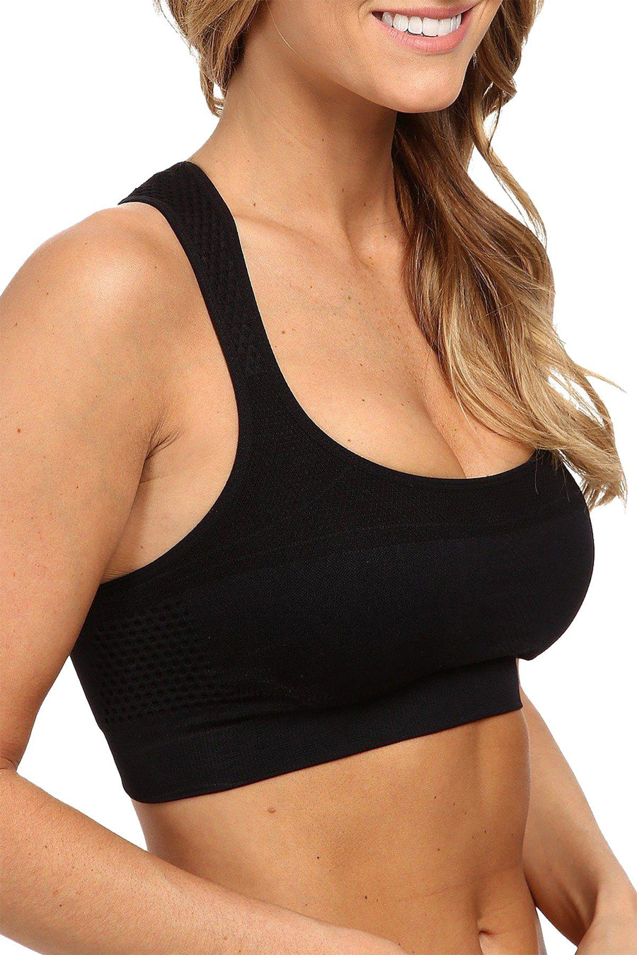 Jockey Deep Black Sport Performance Pushup Seamless Sports Bra