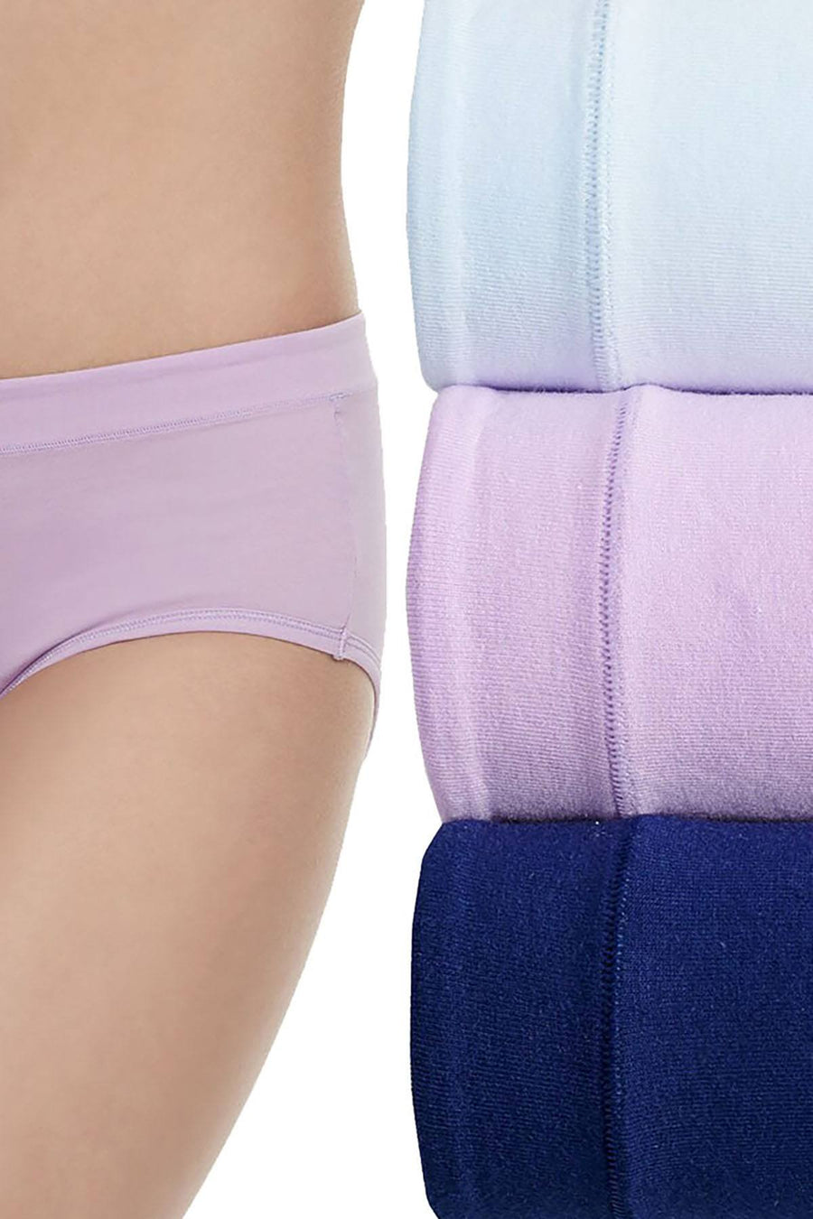 Jockey Lilac/Blue-Assorted Elance Stretch Hipster 3-Pack