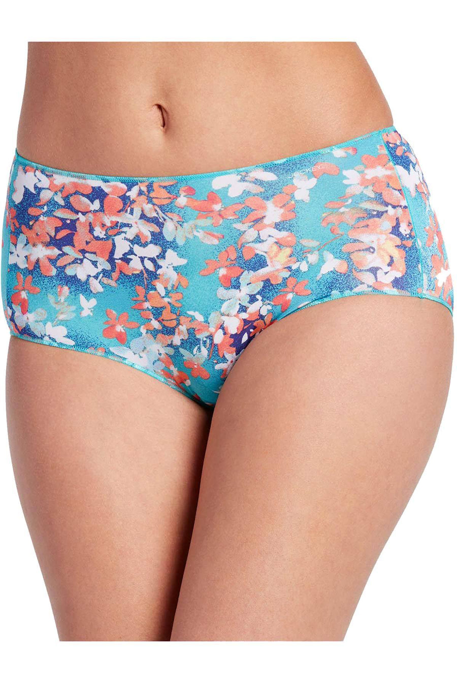 Jockey Turquoise Floral No Panty Line Promise Bikini Panty