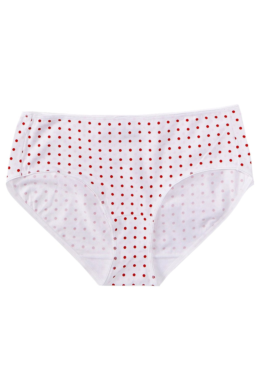 Jockey White/Red/Pink Polka-Dots Elance Cotton-Stretch Hipster