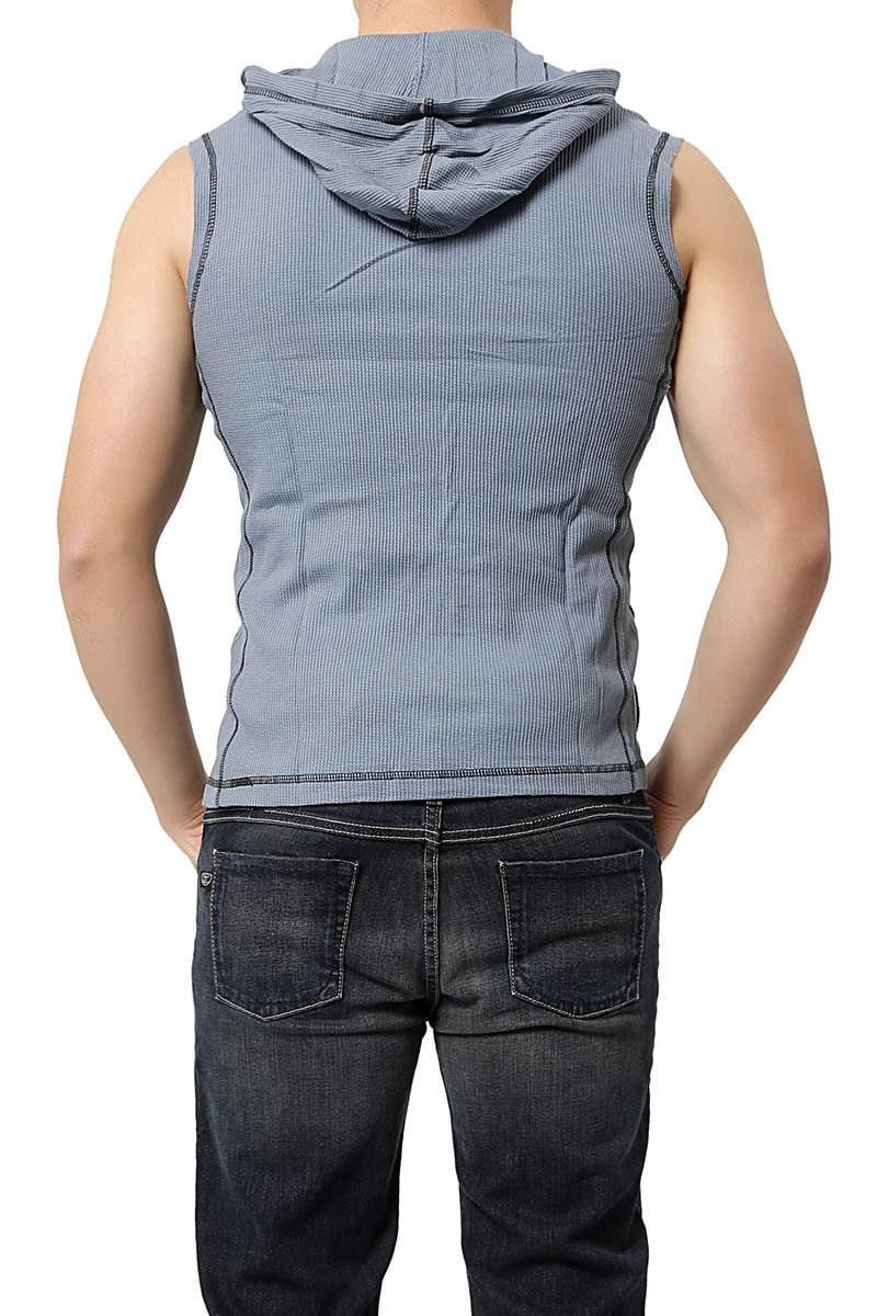 Jocko Grey Blue Sleeveless Lounge Hoodie