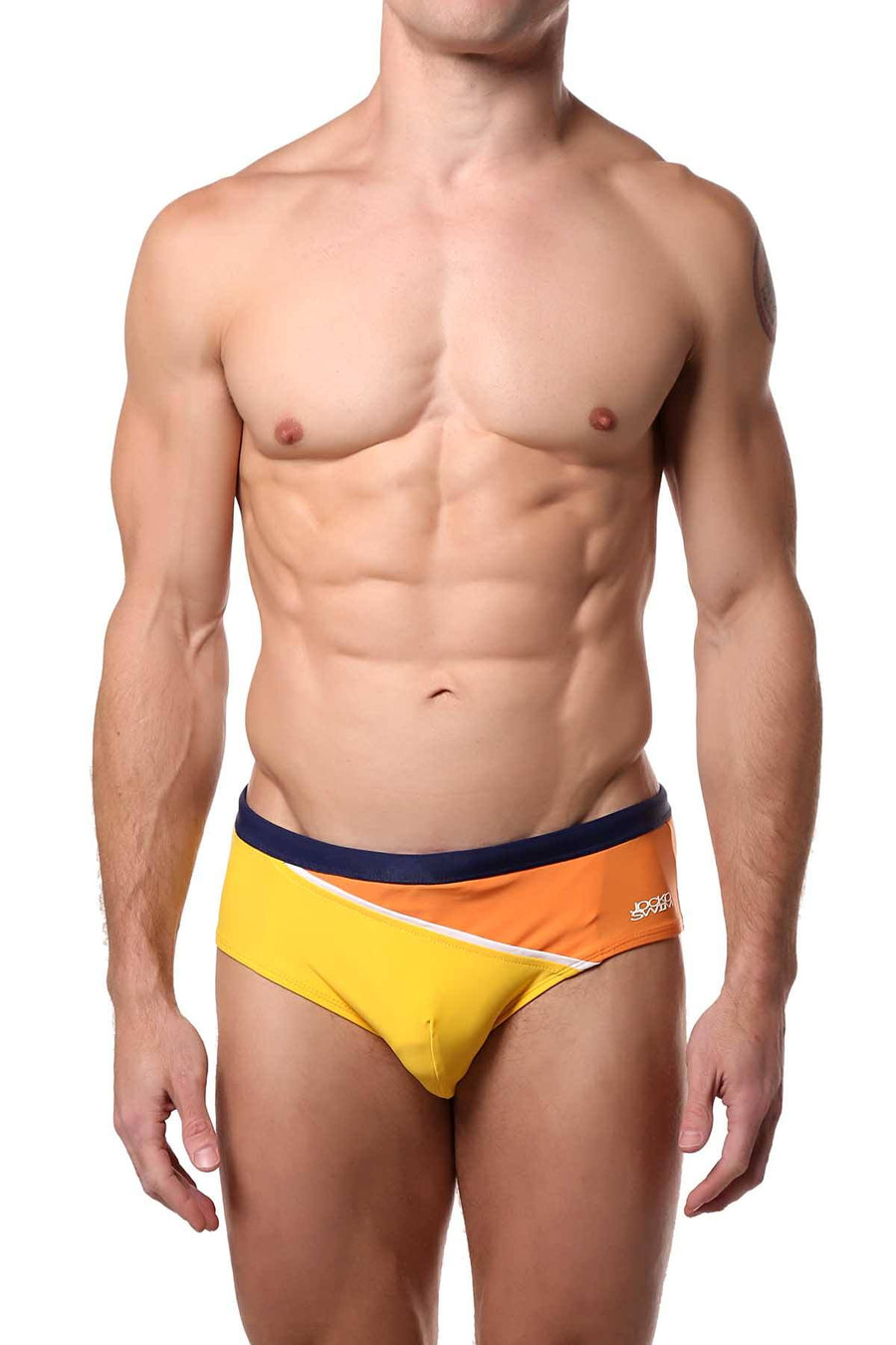 Jocko Orange Diagonal Swim Bikini