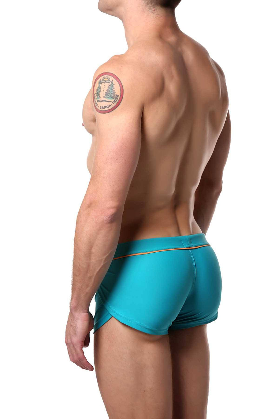 Jocko Teal Ernesto Square Cut Swim Trunk