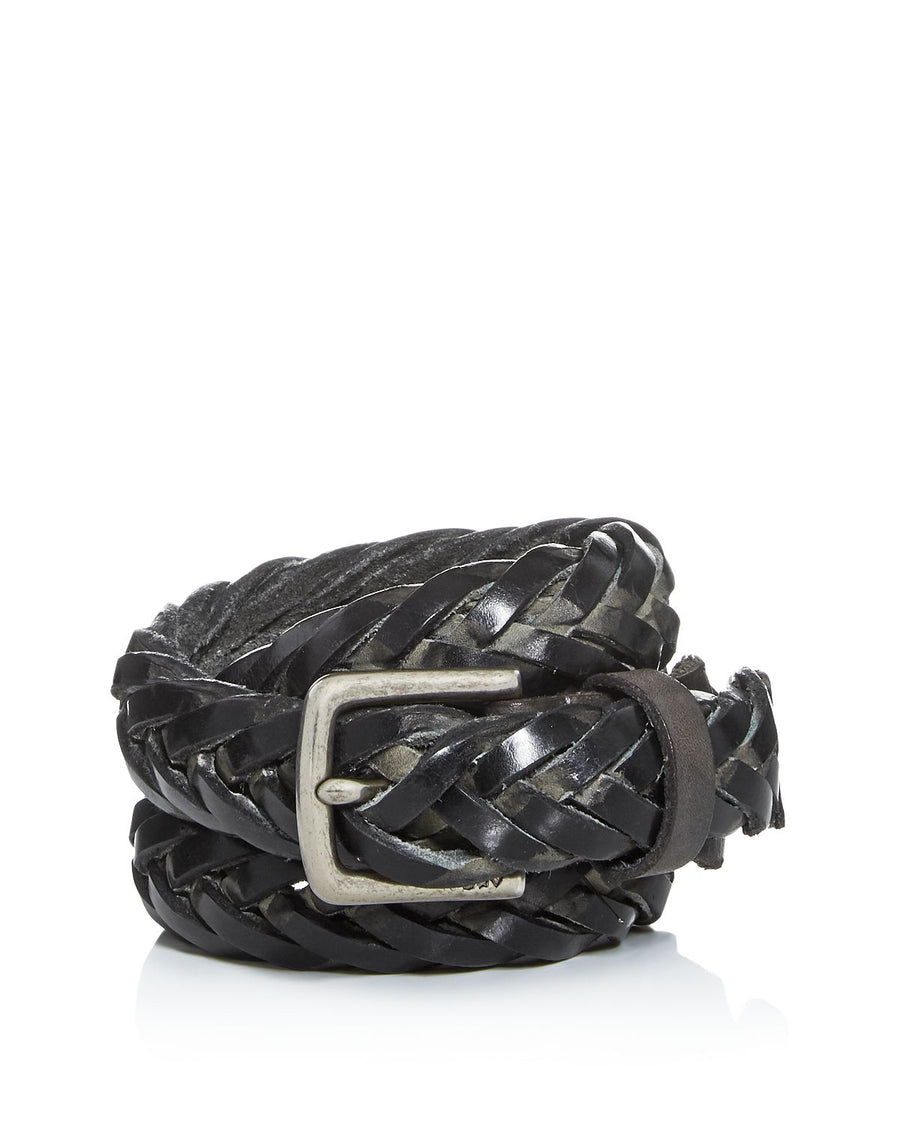 John Varvatos Star Usa Braided Leather Belt Black