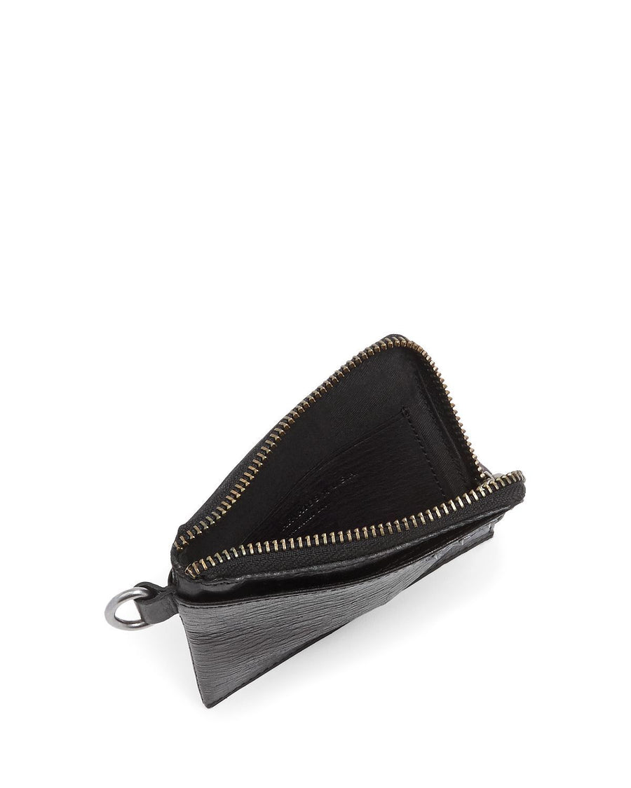 John Varvatos Star Usa Cooper Leather Zip Card Case Black