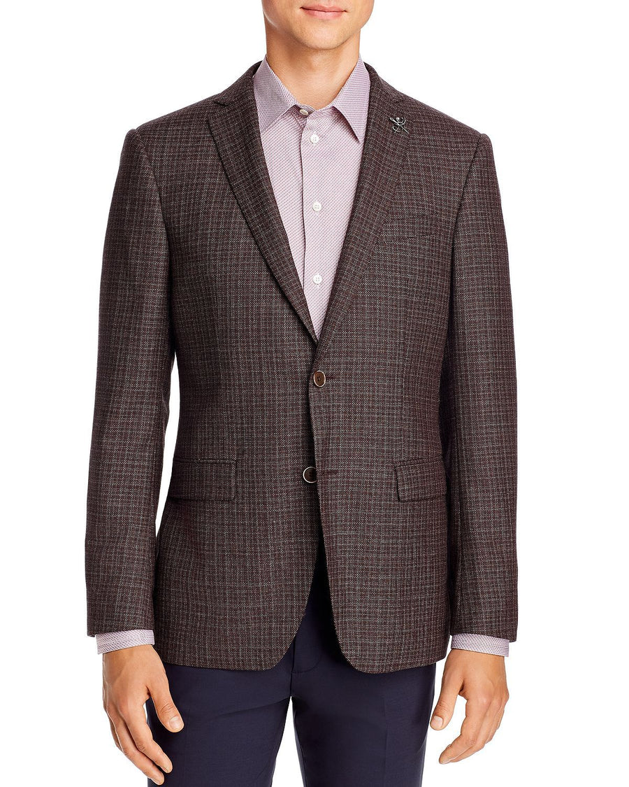John Varvatos Star Usa Mlange Birdseye Slim Fit Sport Coat Burgundy