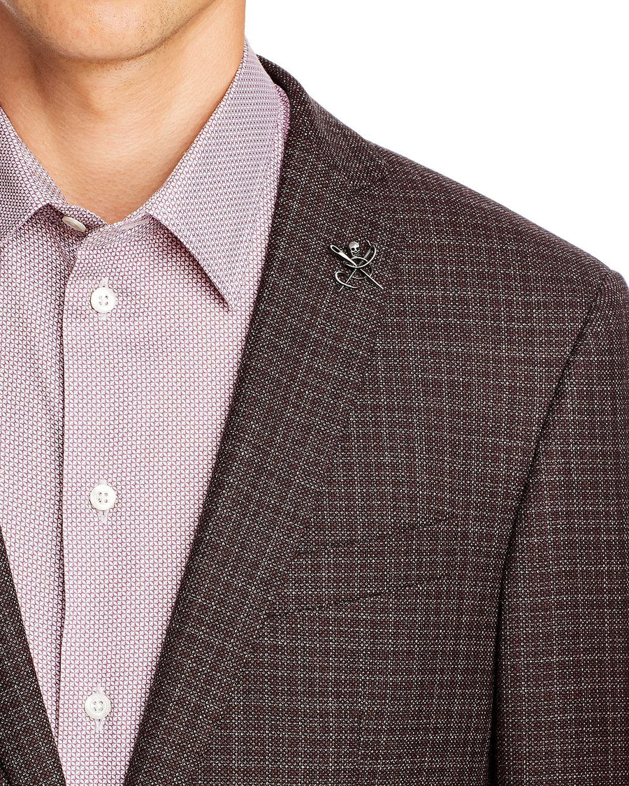 John Varvatos Star Usa Mlange Birdseye Slim Fit Sport Coat Burgundy