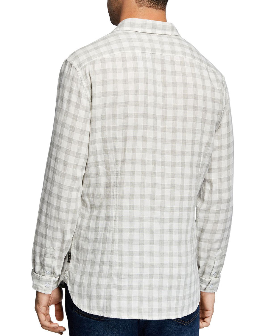John Varvatos Star Usa Neil Gingham Regular Fit Button-down Shirt Pearl Gray