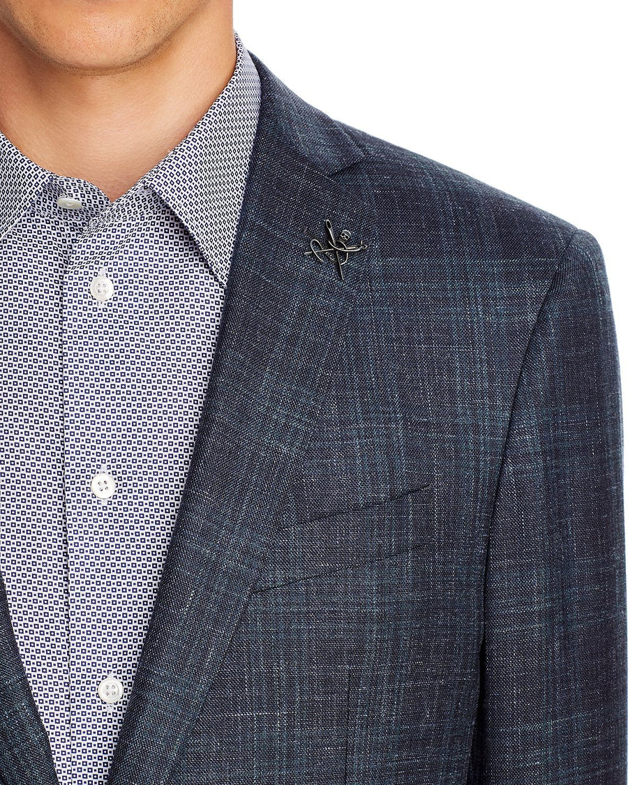 John Varvatos Star Usa Plaid Slim Fit Sport Coat Navy/Green