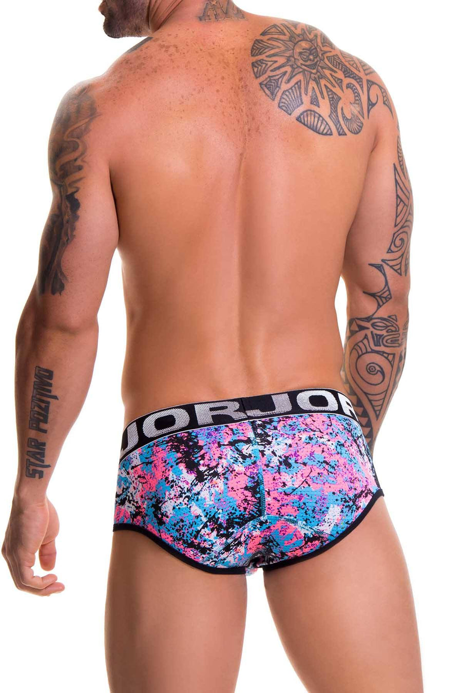 Jor Blue/Pink/Black Printed Explotion Brief