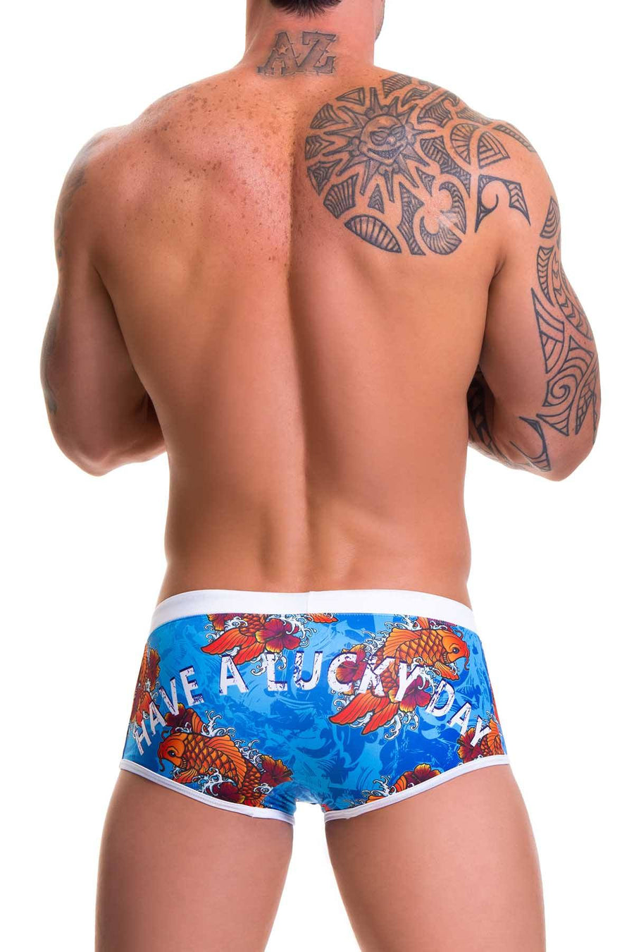 Jor Blue-Printed Koi Swim Boxer