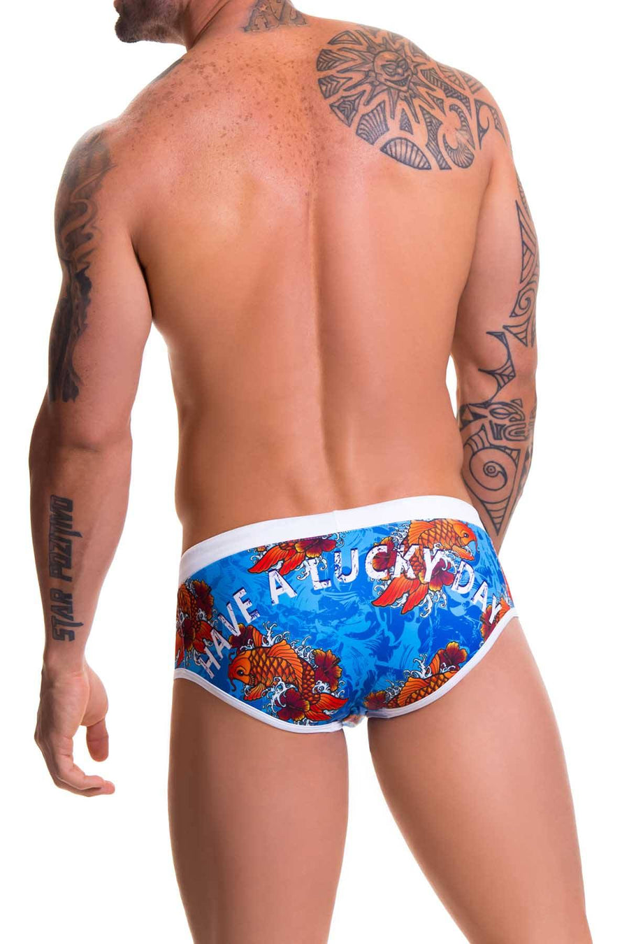 Jor Blue-Printed Koi Swim Brief