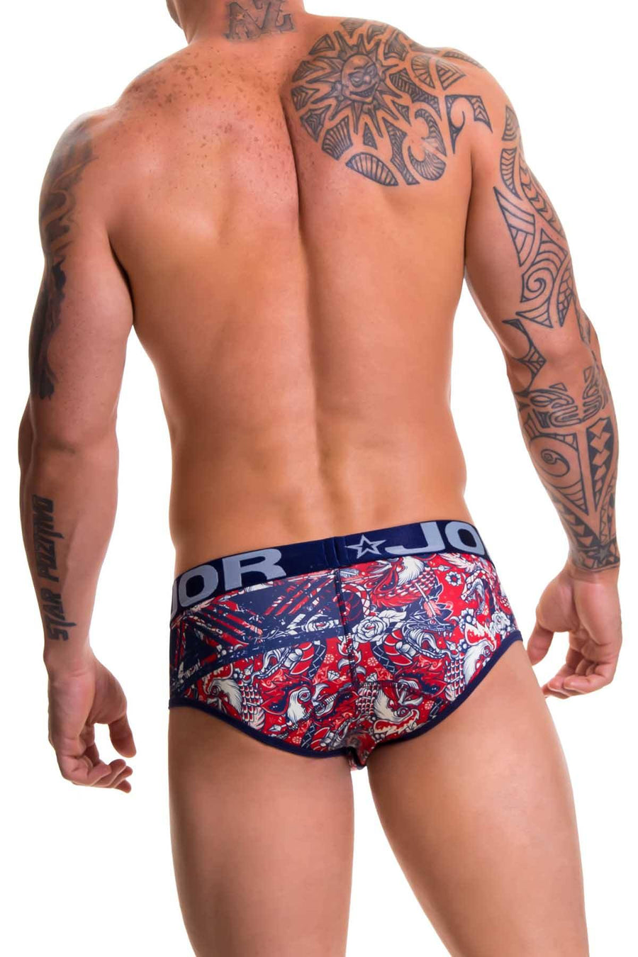 Jor Navy/Red Printed Renaissance Brief