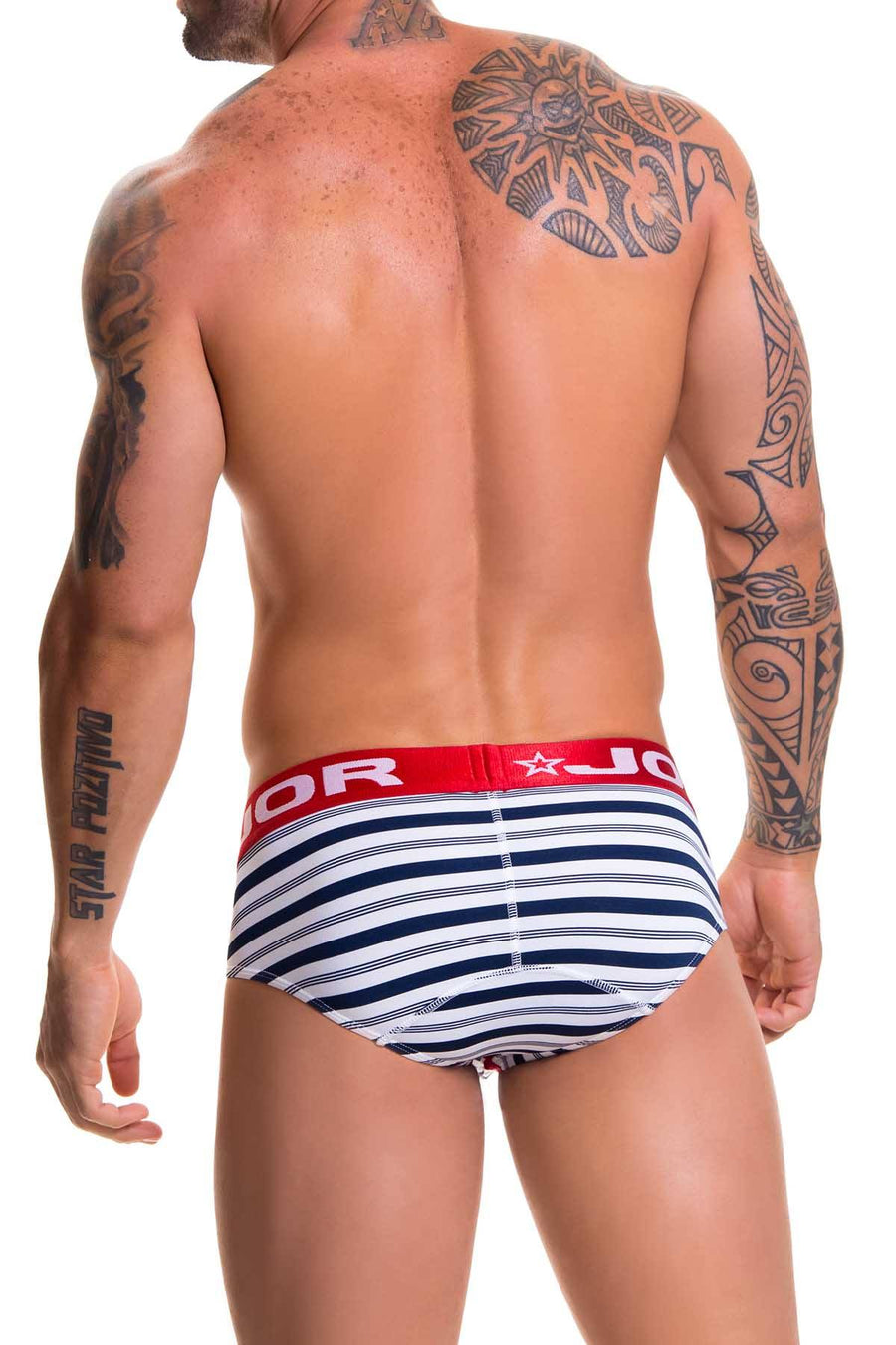 Jor Navy/White Striped Naval Brief