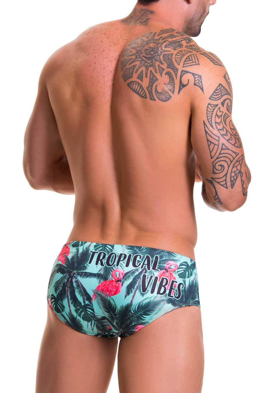 Jor Turquoise Miami-Printed Swim Brief
