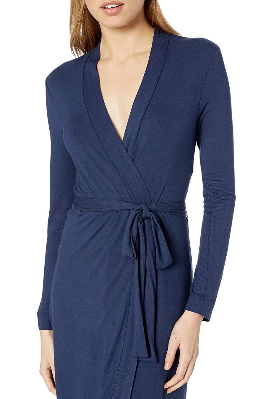 Josie by Natori Modal Knit Wrap Robe in Midnight